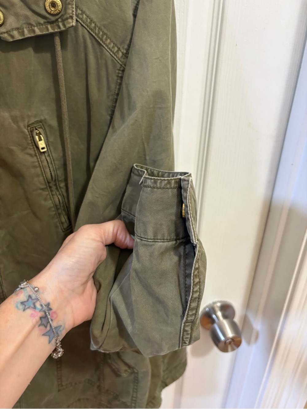 American Eagle Outfitters Olive Utility Hooded Jacket - Picture 5 of 8